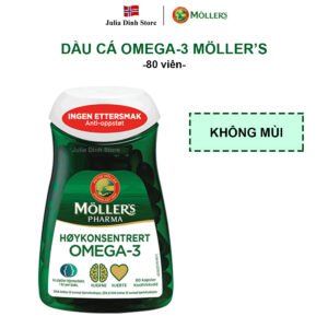 Dầu cá Omega 3 không mùi Mollers Hoykonsentrert Ingen ettersmak Nauy hộp 80 viên