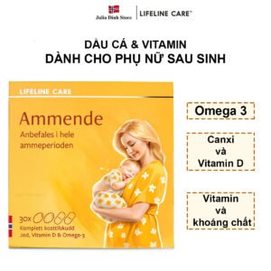 Dầu cá và vitamin Lifeline Care Ammende dành phụ nữ sau sinh (5 vỉ x 6 liều) - nội địa Na Uy