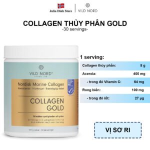 Collagen GOLD thủy phân VILD NORD vị sơ ri và rong biển (165g)