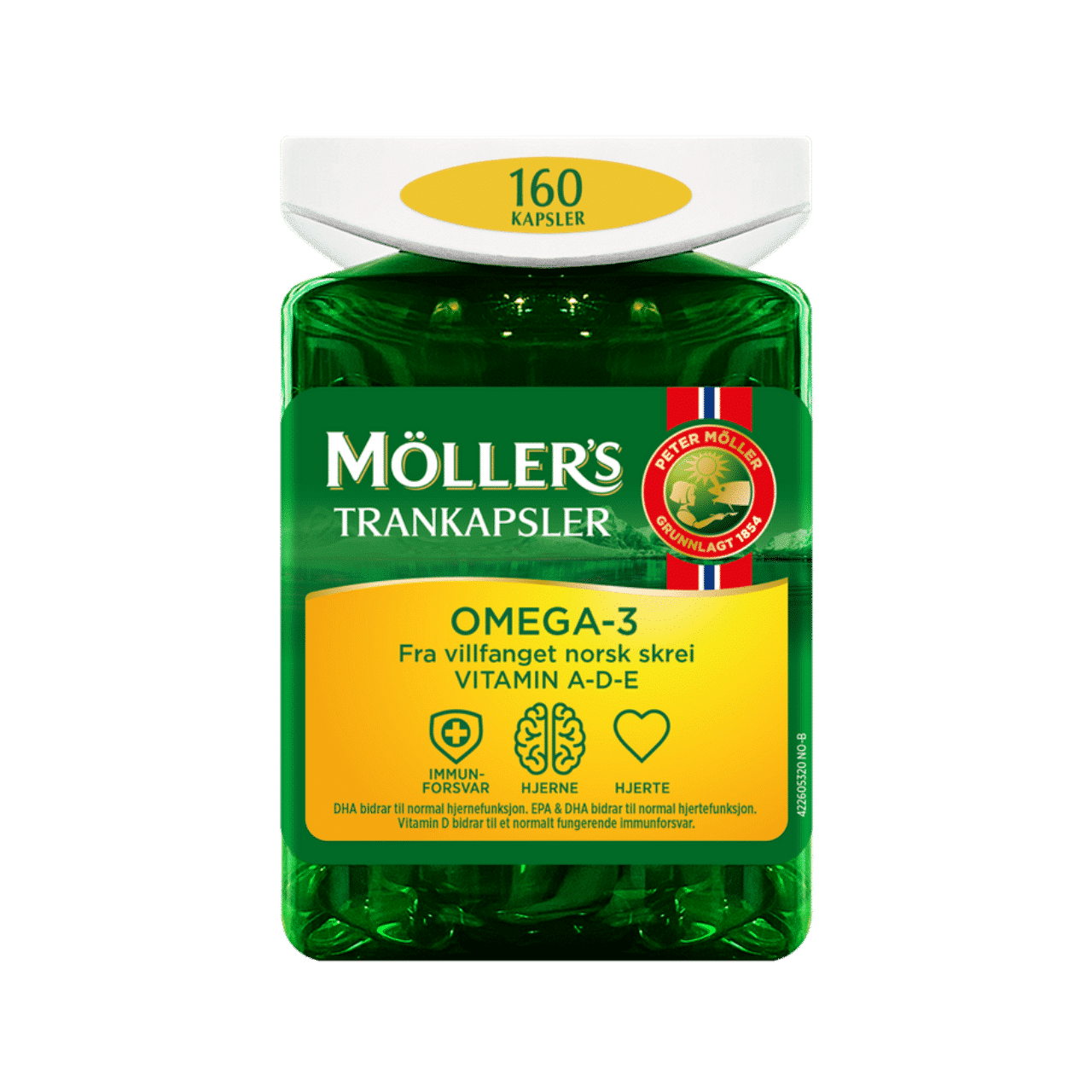 Viên uống dầu gan cá tuyết Mollers Trankapsler bổ sung Omega 3 (160 viên)
