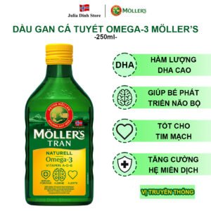 Dầu gan cá tuyết Mollers Tran Omega 3 hương tự nhiên (250ml)