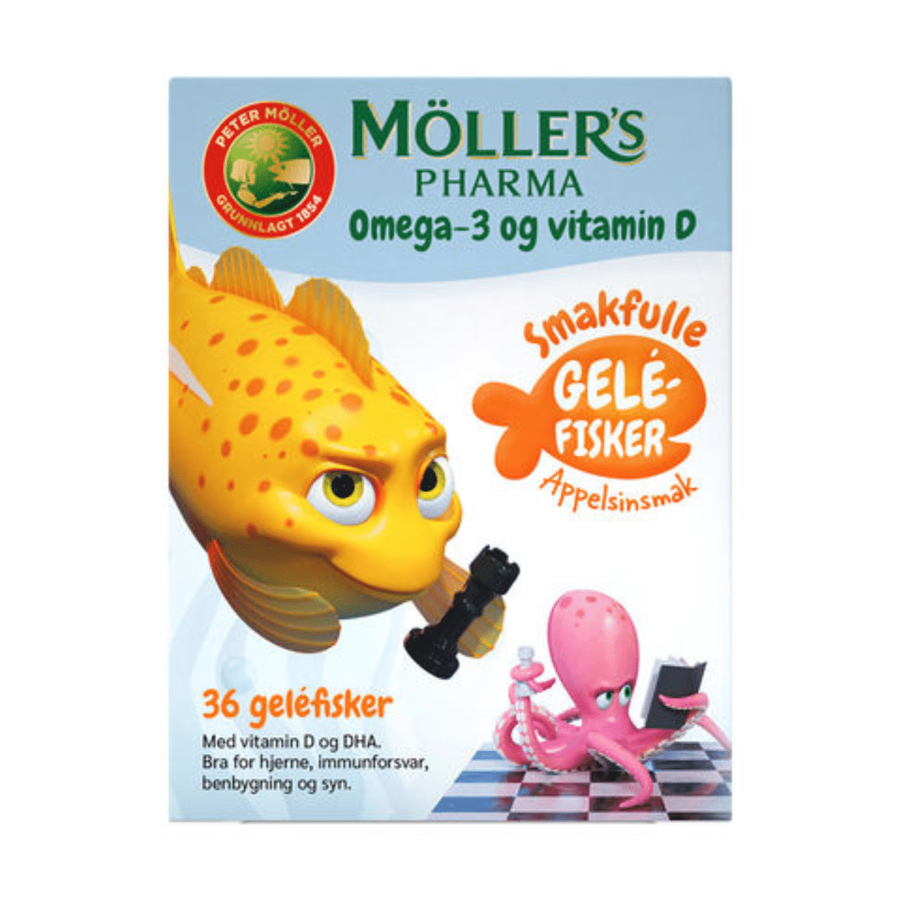 Thạch dầu cá Mollers bổ sung Omega 3 hương vị cam