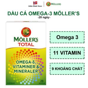 Viên uống bổ sung Omega 3, Vitamin và Khoáng chất Mollers Total (28 ngày)