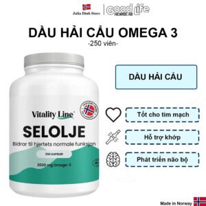 Dầu hải cẩu Omega 3 Selolje Vitality Line nội địa Na Uy (250 viên)