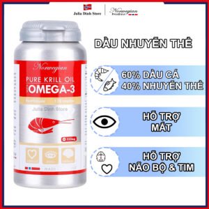 Dầu nhuyễn thể Norwegian Pure Natural Krill Oil Na Uy (120 viên)