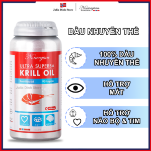 Dầu nhuyễn thể Norwegian Ultra Superba Krill Oil Na Uy (90 viên)