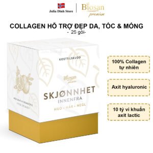 Bột uống bổ sung Collagen đẹp da, tóc và móng Skjønnhet Innenfra Biosan (25 gói)